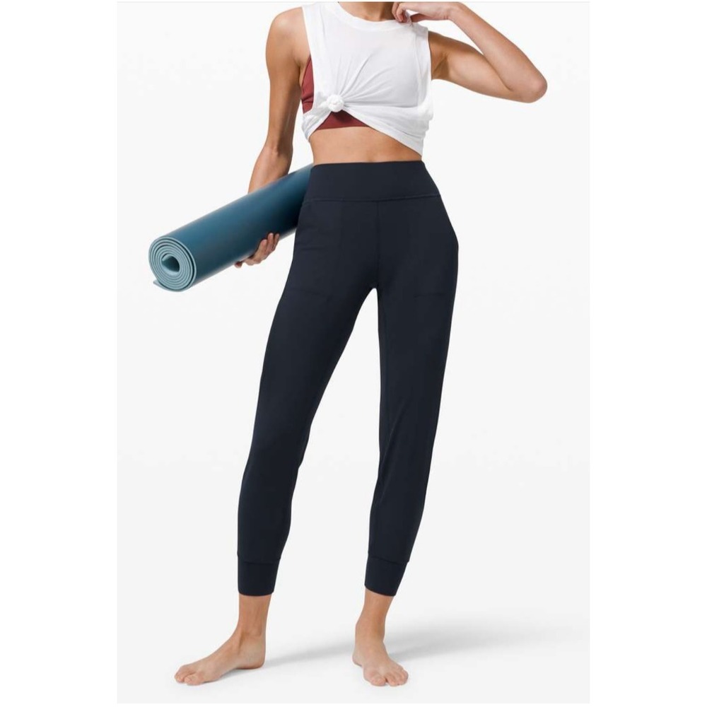 Lululemon Align Jogger Women Sz 2 Navy Blue Legging Pants Pocket High Rise Gym